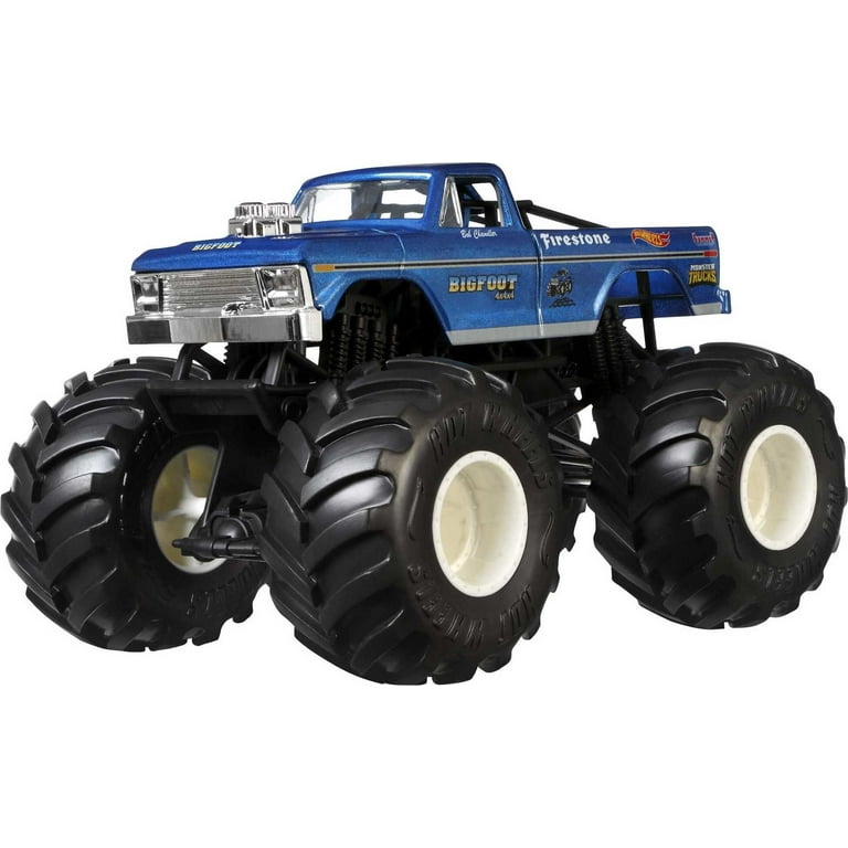  Hot Wheels Monster Trucks Big Foot, 1:24 Scale for Kids Age 3,  4, 5, 6, 7, & 8 Years Old Great Gift Toy Trucks Large Scales : Toys & Games