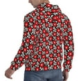 thumbnail image 6 of Kdxio Red Floral Print Mens Casual Hooded Collar Drawstring Hoodies Pullover Sweatshirts Casual Long Sleeve Shirts-X-Large, 6 of 7