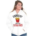 thumbnail image 4 of Exercise You Said Extra Fries Foodie Unisex Fleece Graphic Zip Up Hoodie Brisco Brands 3X, 4 of 5