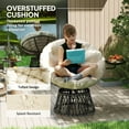 thumbnail image 6 of 360-Degree Swivel Papasan Chair with Side Tray, Oversized Round Chair for Patio, Indoor, and Outdoor Use, Beige, 6 of 6