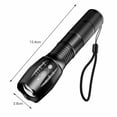 thumbnail image 1 of LED Tactical Flashlight 5 Modes High Lumen Zoomable Water Resistant Handheld Light for Camping Hiking Outdoor Emergency 4200mA Battery and Charger Included, 1 of 9