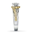thumbnail image 3 of Designer White and Yellow Gold Round Diamond Engagement Wedding Ring, 3 of 3