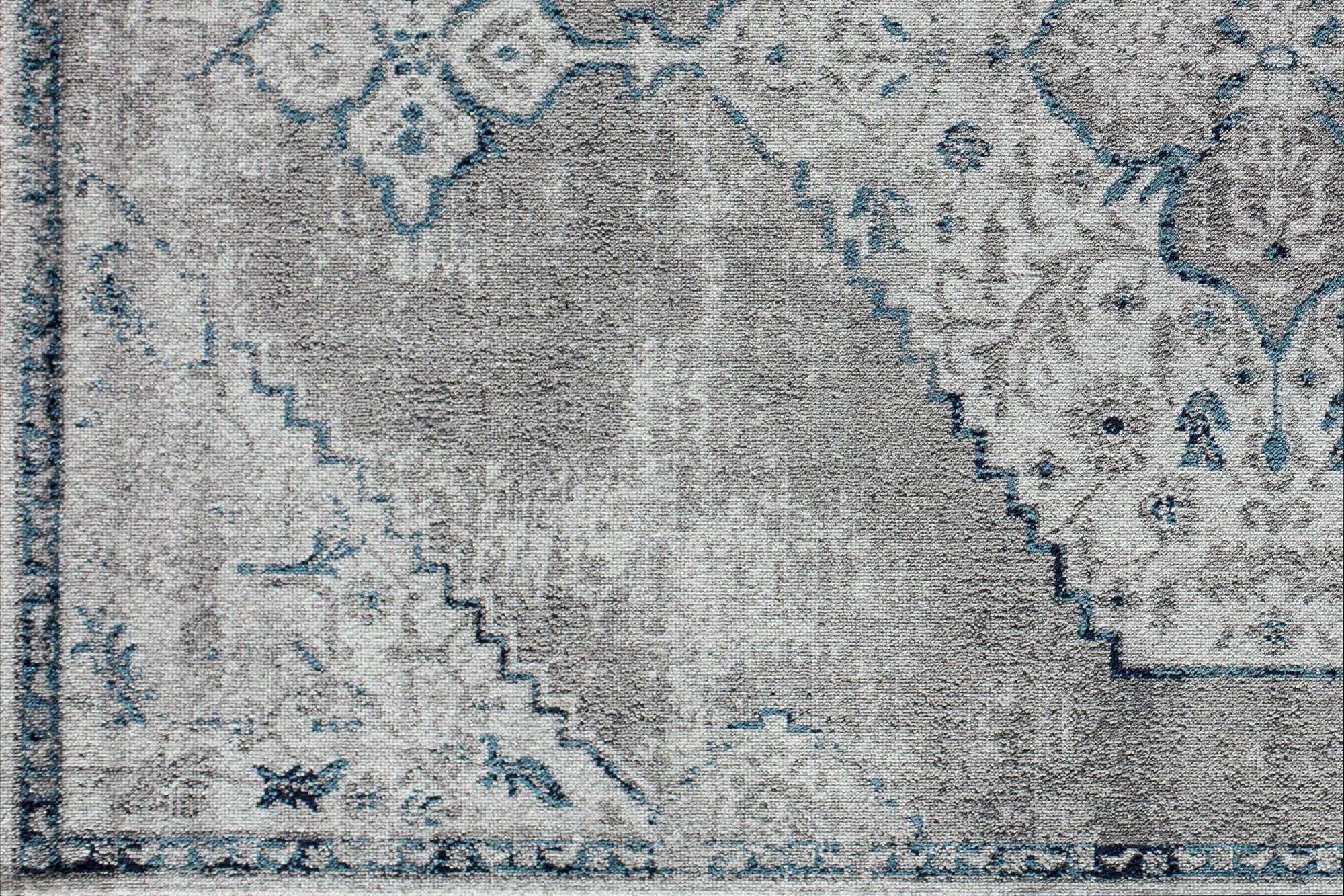 Freida FY35A Ash Vintage Farmhouse Dark Gray Area Rug, 2'6"x8'