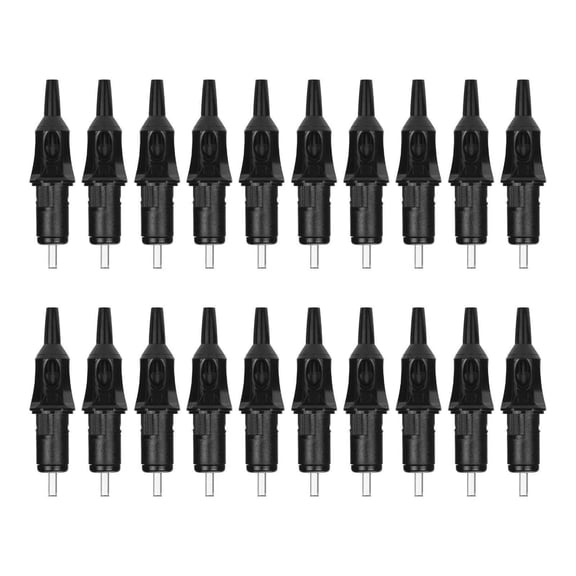 Practice Cartridges 20-Pack Ballpoint Pen Refills for Tattoo Training on Paper Patented Design Colors Compatible with Rotary Pens & Dot Machines