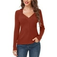 thumbnail image 2 of EastVita Women's V Neck Criss Cross Twisted Front Knitted Long Sleeve Sweater Twist Pullover Tops, 2 of 6