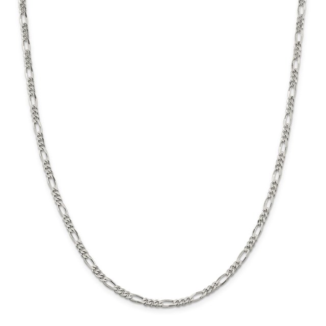 Sterling Silver 3.5mm Figaro Chain (Weight: 14.98 Grams, Length: 28 Inches)