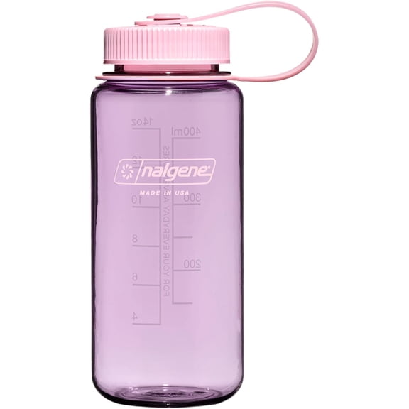 16 oz Wide Mouth Water Bottle | Slim Cup Holder Size, Durable & Leak Proof, Lightweight Travel Bottle, Cherry Blossom