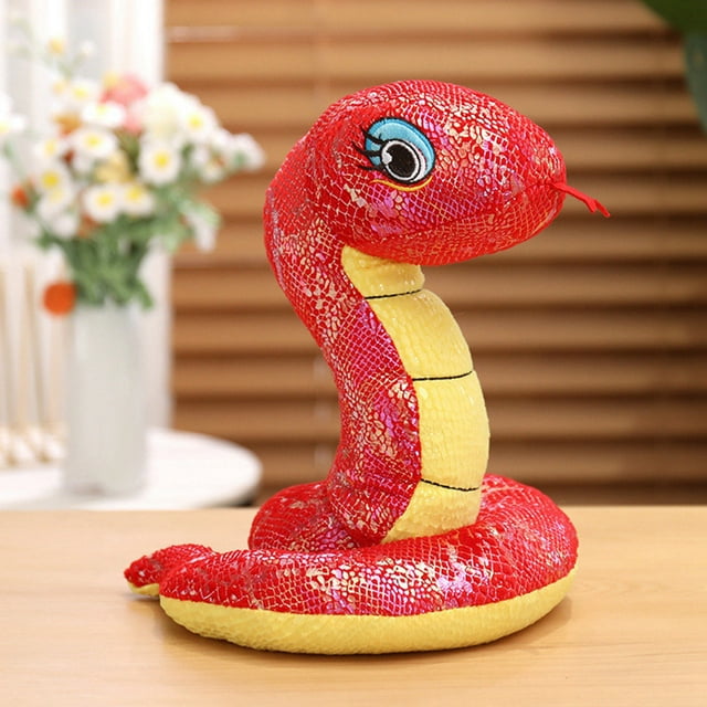 BAOPAI Year Of The Snake 2025 Plush Toy With Realistic Sequins Design, 8 Inch Soft Stuffed Snake Doll For Home Decor And Good Fortune Celebration