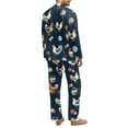 thumbnail image 2 of SCRAWLGOD Rooster Chicken Egg Daisy Comfy Pajamas Set Mens Pajamas Long Sleeve Breathable Soft Loungewear with Pockets Two-Piece CaSual Sleepwear Button-Down Pj Set, XL, 2 of 6