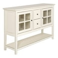 thumbnail image 1 of 52" Console en Bois Buffet TV Stand - Blanc Antique, 1 of 16