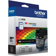 Brother Genuine LC406BKS INKvestment Printer Ink, 3,000 Page-Yield, Black