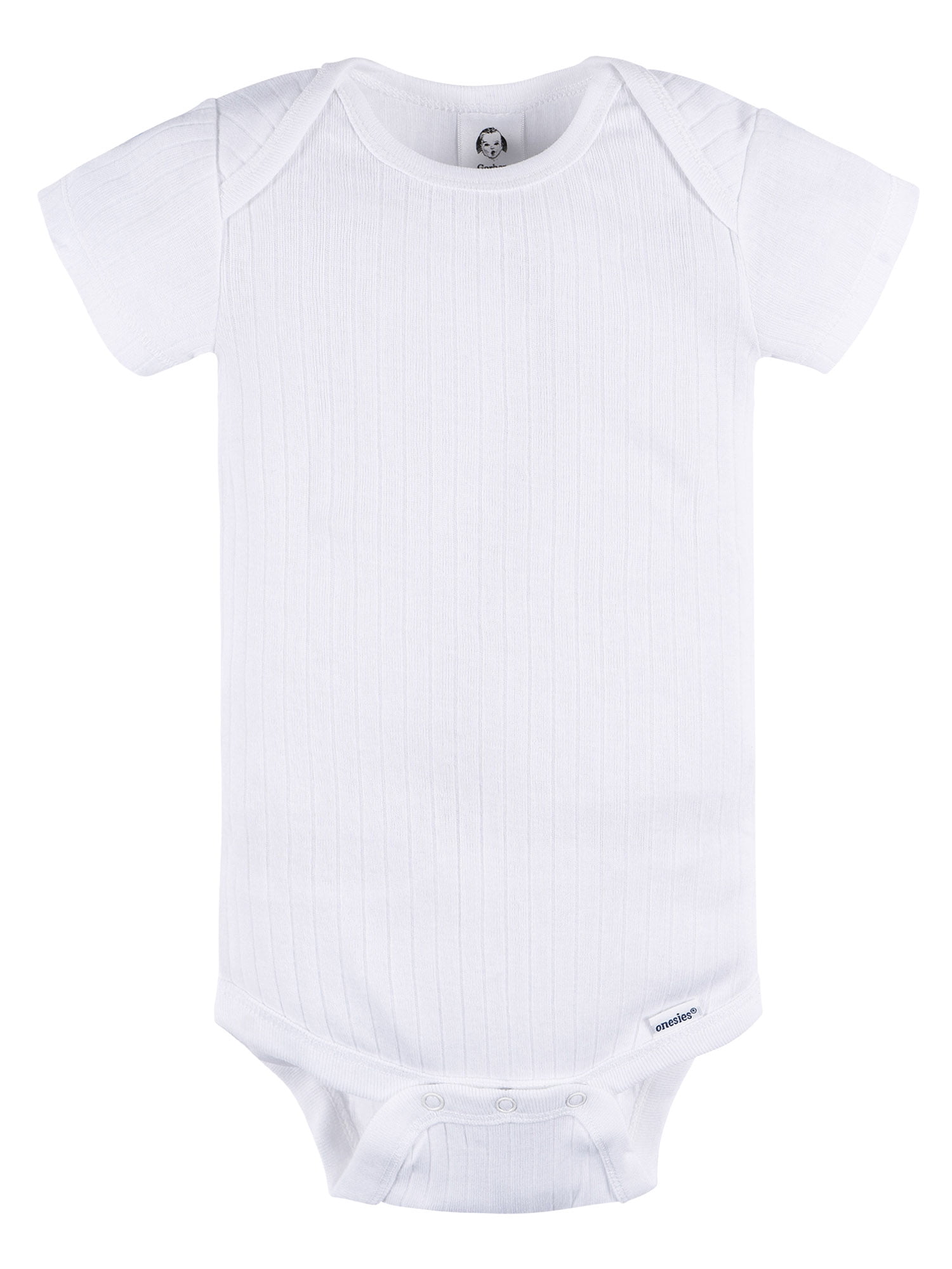 Gerber Baby Neutral 3-Pack White Short Sleeve Bodysuits, Sizes Preemie - 24 Months