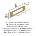 thumbnail image 5 of Amerock Medora 6-5/16 inch (160mm) Center-to-Center Rectangle Champagne Bronze Cabinet Pull Backplate, 5 of 6