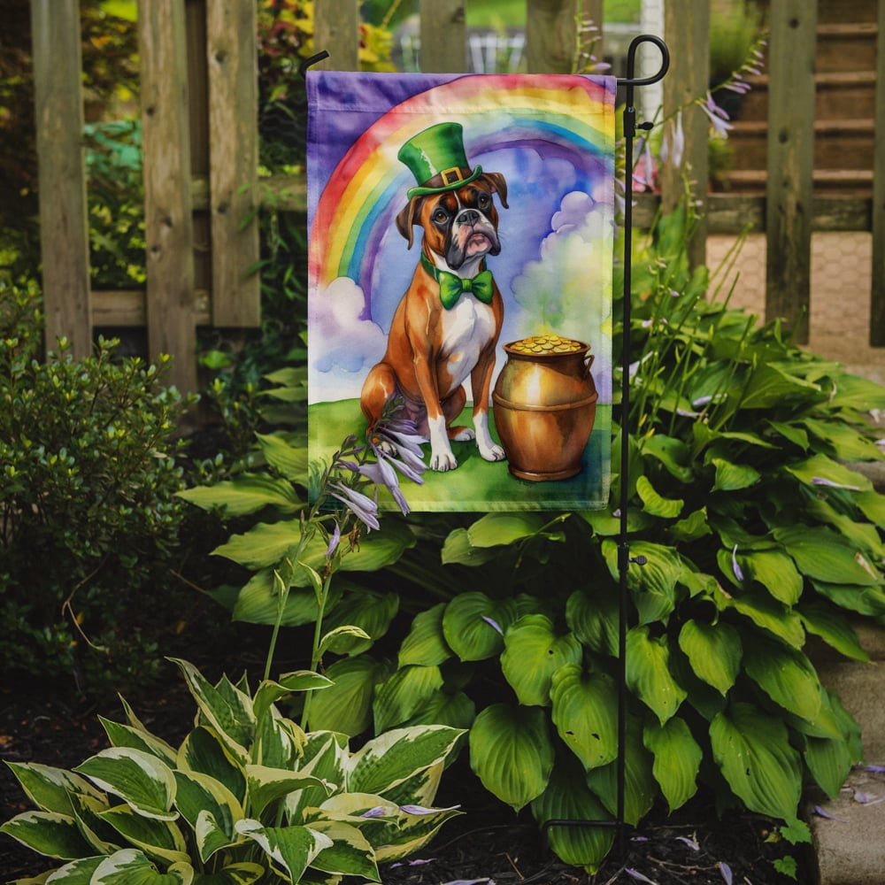 Boxer St Patrick's Day Garden Flag 11.25 in x 15.5 in