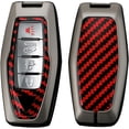 thumbnail image 3 of Key Fob Cover Compatible with Mitsubishi Outlander 2021-2024 Keychain Case Holder Protector,Red-long Keychain, 3 of 8