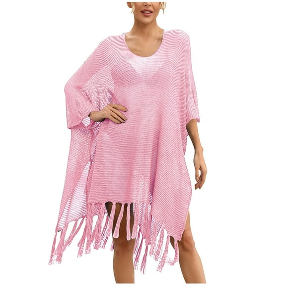 yillto Wonens Cover up Summer Beach Protection Casual Cover Shirt Bikini Swimsuit Cover-Up Knit Tops