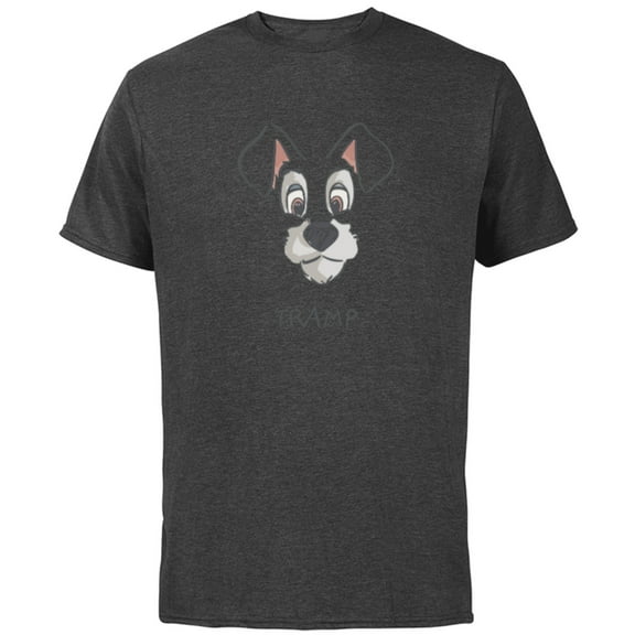 Disney Tramp Drawing Lady and the Tramp Costume - Short Sleeve Cotton T-Shirt for Adults -Customized-Charcoal Heather