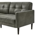 thumbnail image 4 of CHITA Mid-Century Sofas Furniture 73.2''W Faux Leather Sofa Couch Sets for Living Room Apartment, Gray, 4 of 9