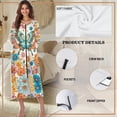thumbnail image 6 of Whosucclay Boho Mandala Butterfly Print Nightgowns for Women Long Sleeve Housecoat with 2 Pockets Crew Neck Sleep Dress Comfy Full Length Zip Up Robe House Loungewear, XL, 6 of 6