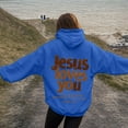 thumbnail image 5 of idosla Jesus Loves You Hoodie Christian Faith Religious God Tops Man Woman Pullover Sweatshirt Longsleeve (Blue, XXL), 5 of 6