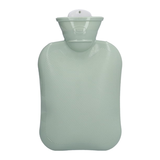 Bolsa de agua caliente portátil de 500 ml para inyección de agua espesa, para pies calientes y protección contra el frío, color verde