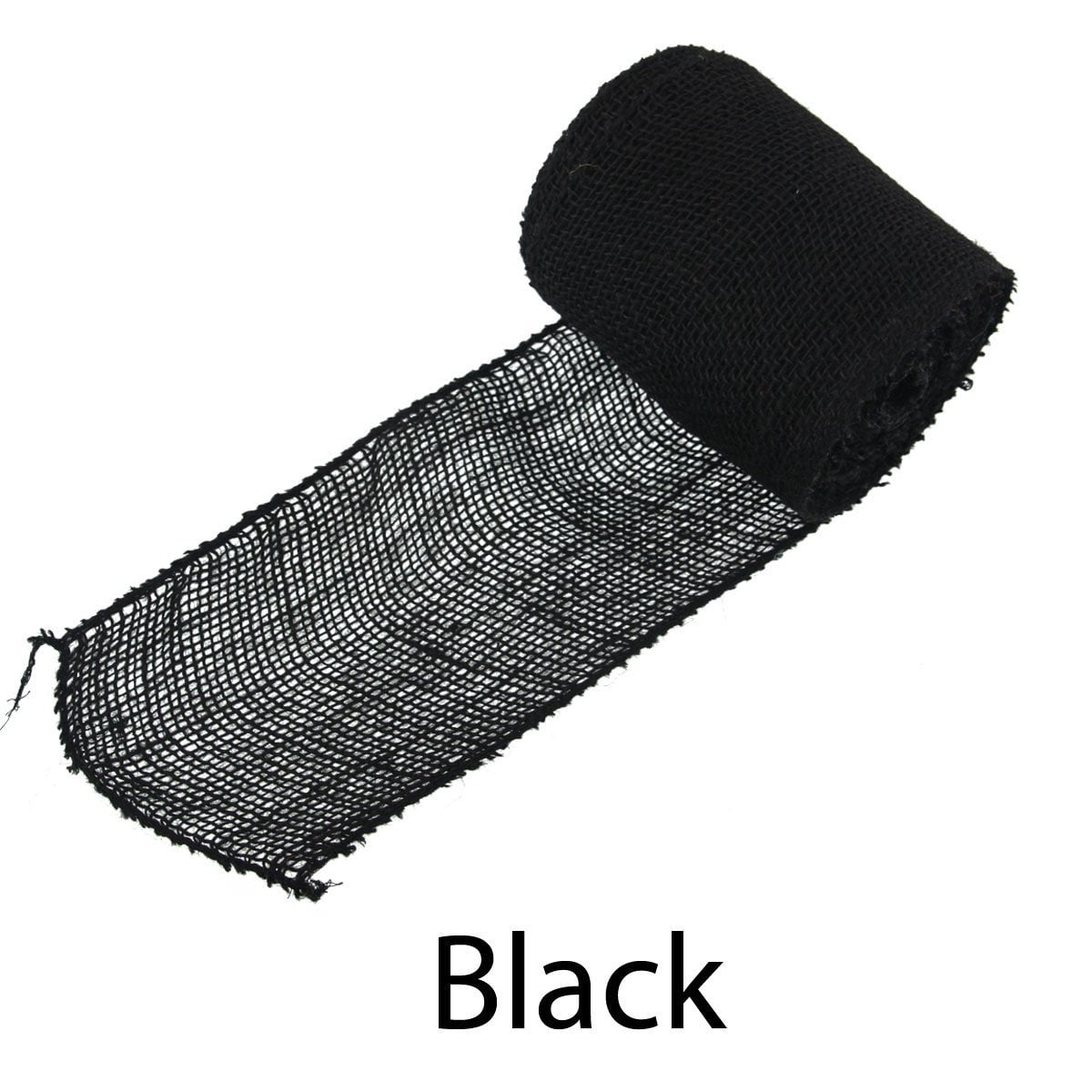 JubileeYarn Burlap Jute Craft Ribbon - 5.5" x 10 Yards - Black - 10 Rolls