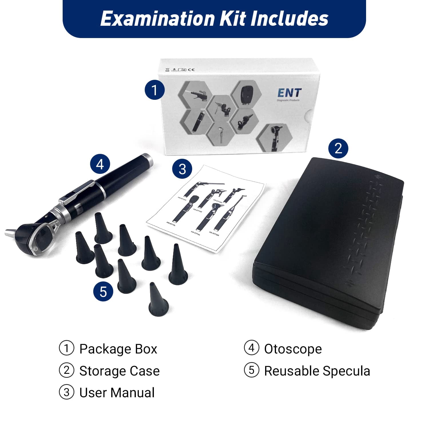 SCIAN 2nd Generation Ear Scope Otoscope with Light, Diagnostic Ear Care Tool with LCD Screen - Pocket Medical Otoscope Set for Nurse, Children, Adults, Pets(Black)