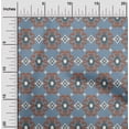 thumbnail image 1 of oneOone Silk Tabby Fabric Diamond & Swirl Ikat Printed Craft Fabric BTY 42 Inch Wide, 1 of 4