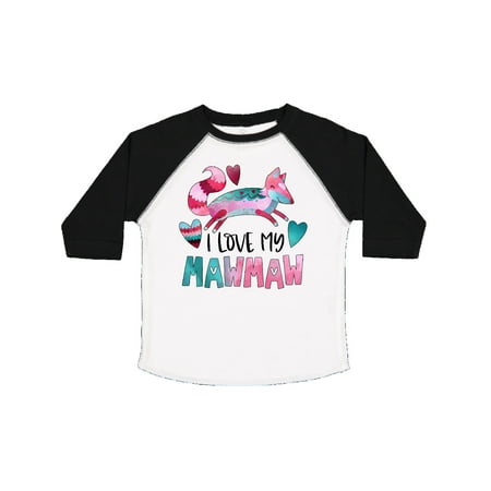

Inktastic I Love My Mawmaw Pink and Blue Fox with Hearts Gift Toddler Boy or Toddler Girl T-Shirt