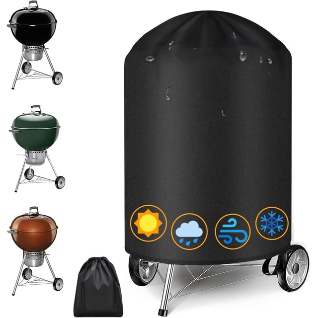 Cubierta Protectora Funda Asador para Weber, Funda con Velcro y Cordón, Impermeable, Resistente a los Rayos UV con Bolsa de Almacenamiento