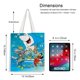 thumbnail image 5 of Jabberjaw Bolso de tela con estampado de lienzo para mujer, bolsa de compras reutilizable y estética, con cremallera interior, regalo para mujer, 35 × 40 cm., 5 of 6