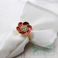 thumbnail image 3 of Servette Home Red Flower Christmas Metal Napkin Rings - Set of 2, 3 of 5