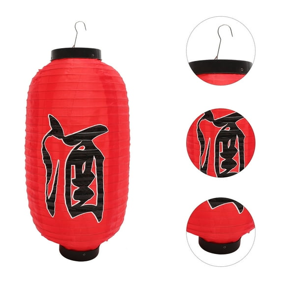 LOLIPPYY Set of 4 Red Japanese Silk Hanging Lanterns for Outdoor, Restaurant, Balcony Decoration