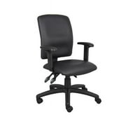 Nicer Furniture AP236P Multi-Function Office Chair with Adjustable T Arms - Leather, Black