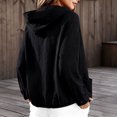 thumbnail image 5 of IUYRTFE Women's Cotton Linen Zip Up Hooded Jacket Long Sleeve Relaxed Fit Casual Lightweight Coat, 5 of 6