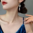 thumbnail image 2 of K-KED Silver Angel Wing Crystal Earrings Drop Dangle Ear Stud For Women Jewellery-Style_8, 2 of 6