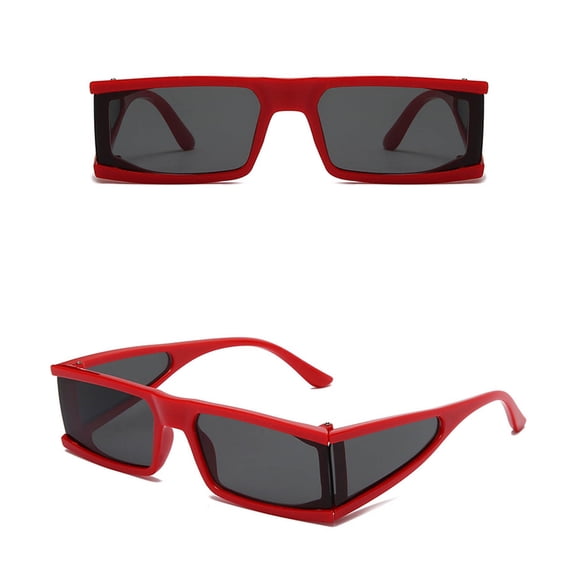 Siminsem Classic Square Polarized Sunglasses for Men Women, Retro Vintage Sun Glasses, UV Protection Trendy Eyewear for Daily Wear, Red, One Size