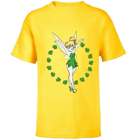 Disney Tinker Bell Ring of Shamrocks St. Patrick's Day - Short Sleeve T-Shirt for Kids - Customized-Yellow