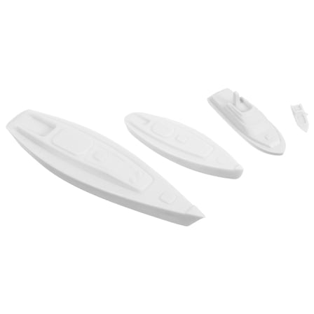 COMPUKAS Miniature Boat Model Plastic White 4Pcs