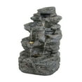 thumbnail image 3 of Christopher Knight Home 23.85" Concrete Stone-like Fountain with LED Light, 5-Tiered Flow, Space-Saving, Gray, 3 of 11