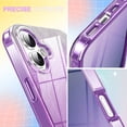 thumbnail image 4 of ELEHOLD Clear Case for iPhone 16 Plus, Full Body Rugged Case Built with Screen Protector,Soft TPU Bumper Gradient Feather Design Case,Purple, 4 of 6