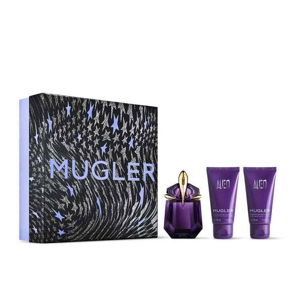 Mugler Alien Eau de Parfum - Women's Fragrance Set ($125 Value) - Floral &amp; Woody - With Jasmine, Wood, and Amber - Long Lasting Perfume - Perfume, 1 Fl Oz, 1.6 Fl Oz Bod