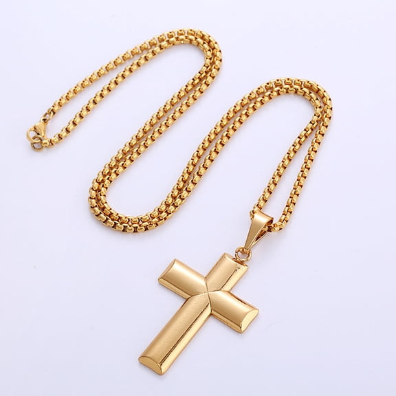 Christ Jesus Cross Pendant Necklace for Women Men 14K White Gold Chain Necklaces Jewelry colar masculino