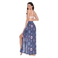 thumbnail image 3 of FORMRS Womens Long Sarong Beach Wrap Semi-Sheer Bikini Skirt Bathing Swimsuit Cover Up, Blue Fireworks Pattern, 3 of 7