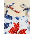 thumbnail image 4 of Bagilaanoe 4th of July Jumpsuit for Toddler Baby Girl Sleeveless Print Romper Overalls 12M 18M 24M 3T 4T 5T Kids Long Flared Pants Independence Day Clothes, 4 of 7