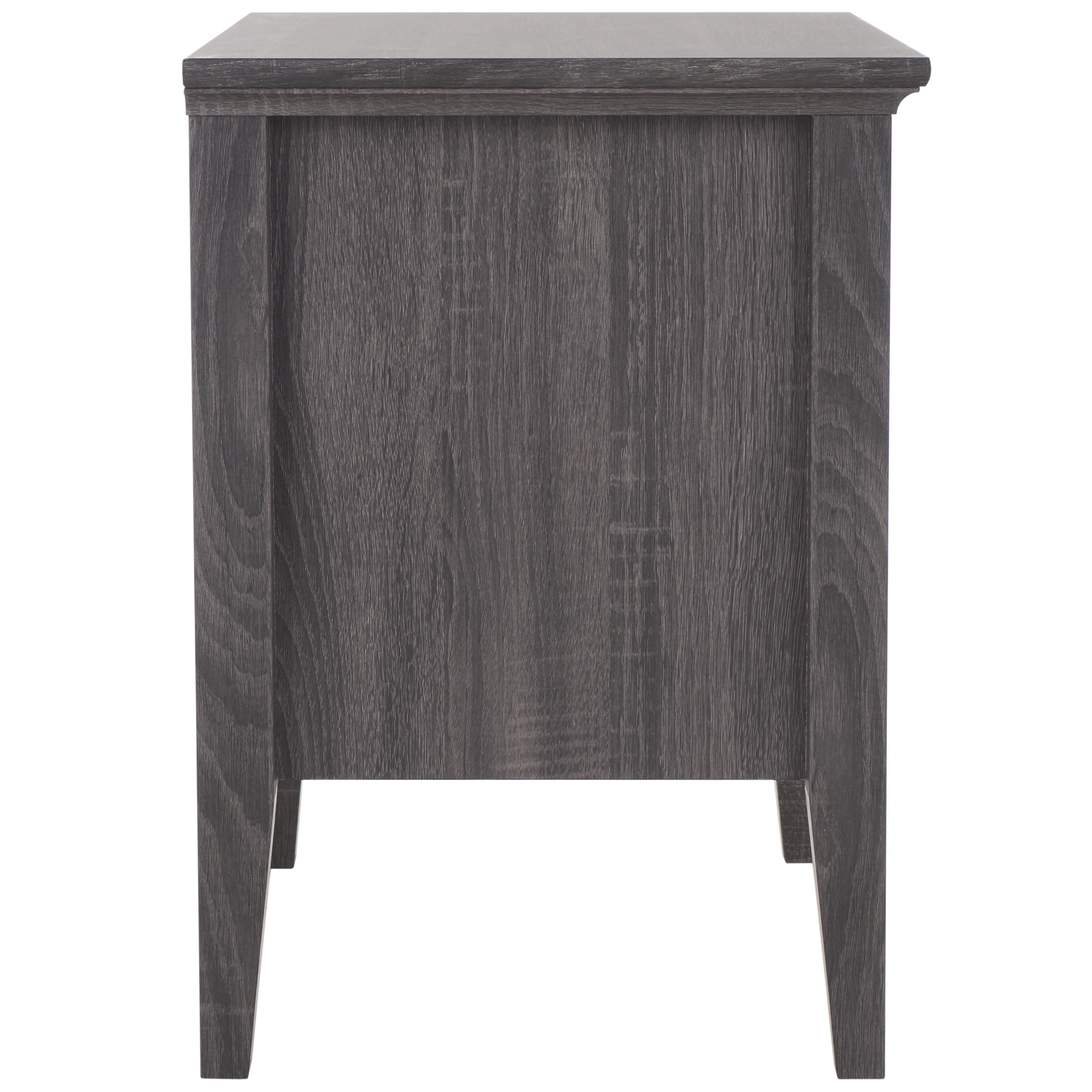SAFAVIEH Sondra Traditional 2 Drawer Nightstand,Distressed Black/Gold