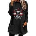 thumbnail image 2 of AGWOLF Christmas Plush Sweatshirts for Women Funny Gnomes Print Xmas Tops Warm Fleece Long Sleeve Shirts Fuzzy Holiday Festival Sweaters, 2 of 4
