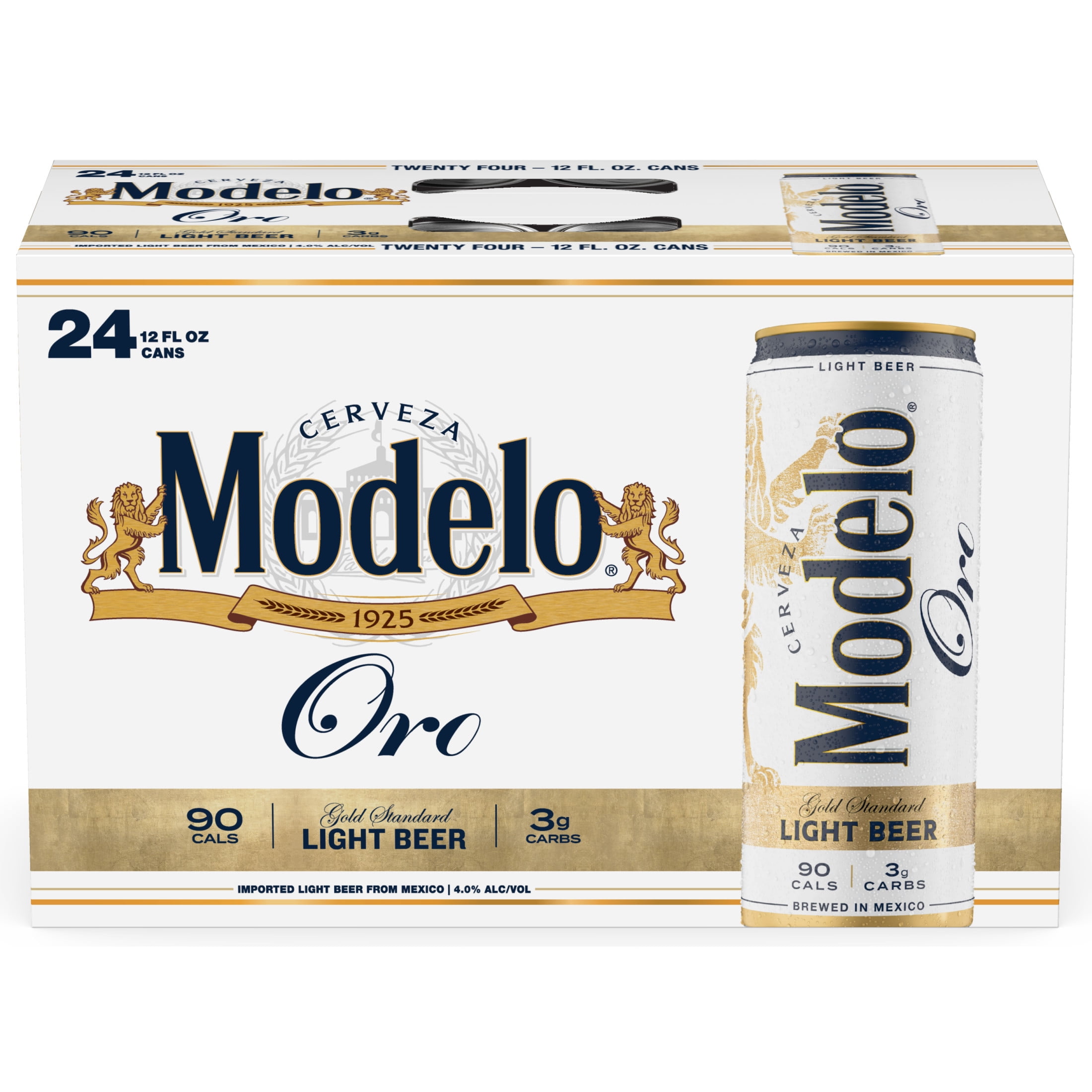Modelo Oro Mexican Lager Import Light Beer, 24 pack 12 fl. oz. Cans, 4.0% ABV