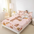 thumbnail image 3 of Erosebridal Funny Capybara Kid Full Size Sheets, Brown Letter F Bed Sheets, 4pcs, 3 of 5