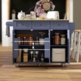 Kadyn Rolling Kitchen Islands Table with Drop Leaf and Charging Station ...